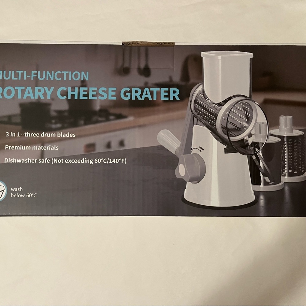 Multi-Function Rotary Cheese Grater - White/Gray - Picture 2 of 7